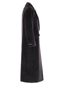 Peserico Long Haired Coat In Alpaca And Wool