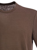Majestic Crew Neck And Short Sleeved T Shirt In Linen
