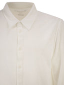 Majestic Stretch Linen Shirt With Front Button Fastening