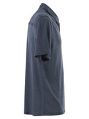 Majestic Stretch Linen Polo Shirt With Button Placket