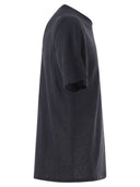 Majestic Stretch Linen T Shirt With Round Neckline