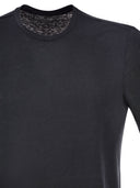 Majestic Stretch Linen T Shirt With Round Neckline