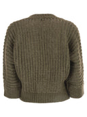 PESICO WOL EN ALPACA MESH CARDIGAN