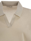 Peserico Tricot Polo Shirt In Pure Cotton Crepe Yarn