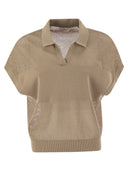 Peserico Tricot Polo -Hemd in reinem Baumwollcreppgarn