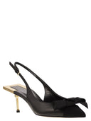 Elisabetta franchi nappa læder slingback med satinbue