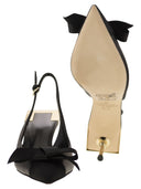 Elisabetta franchi nappa læder slingback med satinbue