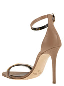 Elisabetta Franchi Leather Sandal With Transparent Insert