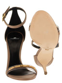 Elisabetta Franchi Leather Sandal With Transparent Insert