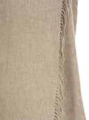 Fabiana Filippi Long Gilet With Integrated Scarf Collar In Wool And Polyamide