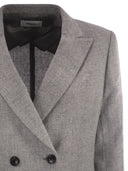 Saulina Anita Double Breasted Wool And Linen Blazer