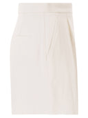 Elisabetta Franchi Gabardine Shorts With Jewelled Logo