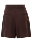 Elisabetta Franchi Gabardine Shorts With Jewelled Logo