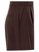 Elisabetta Franchi Gabardine Shorts With Jewelled Logo