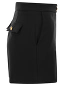 Elisabetta Franchi Crepe Shorts With Clamps And Flaps