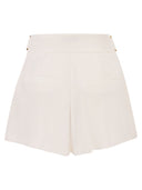 Elisabetta Franchi Tailored High Waisted Shorts With Gold Tone Logo Buttons