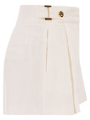Elisabetta Franchi Tailored High Waisted Shorts With Gold Tone Logo Buttons
