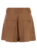 Elisabetta Franchi Tailored High Waisted Shorts With Gold Tone Logo Buttons