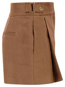 Elisabetta Franchi Tailored High Waisted Shorts With Gold Tone Logo Buttons