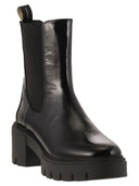 Stuart Weitzman Soho Chelsea Leder -Knöchelstiefel mit Zwischensohle