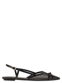Stuart Weitzman Kitty Leather And Transparent Fabric Slingback