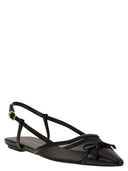 Stuart Weitzman Kitty Leather And Transparent Fabric Slingback