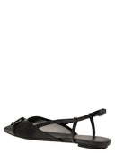 Stuart Weitzman Kitty Leather And Transparent Fabric Slingback