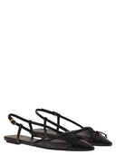 Stuart Weitzman Kitty Leather And Transparent Fabric Slingback