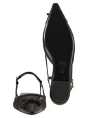 Stuart Weitzman Kitty Leather And Transparent Fabric Slingback