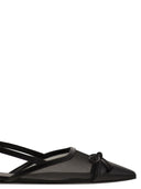 Stuart Weitzman Kitty Leather And Transparent Fabric Slingback