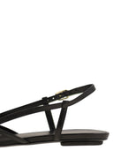 Stuart Weitzman Kitty Leather And Transparent Fabric Slingback