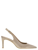 Stuart Weitzman Stuart Power Metallised Fabric Slingback