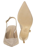 Stuart Weitzman Stuart Power Metallised Fabric Slingback
