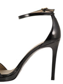Stuart Weitzman Sandali con plateau in pelle lucida e tacco a spillo