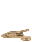 Stuart Weitzman Slingback-Flats aus gewebtem Satin mit spitzer Zehenpartie