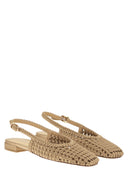 Stuart Weitzman Slingback-Flats aus gewebtem Satin mit spitzer Zehenpartie