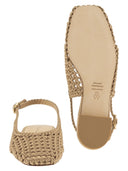 Stuart Weitzman Slingback-Flats aus gewebtem Satin mit spitzer Zehenpartie
