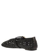 Stuart Weitzman Woven Nappa Leather Flats With Strap