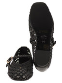 Stuart Weitzman Woven Nappa Leather Flats With Strap
