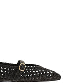 Stuart Weitzman Woven Nappa Leather Flats With Strap