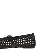 Stuart Weitzman Woven Nappa Leather Flats With Strap