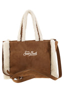 Mc2 Saint Barth Small Soft Faux Sheepskin Bag With Saint Barth Logo And Shoulder Strap