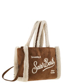 Mc2 Saint Barth Small Soft Faux Sheepskin Bag With Saint Barth Logo And Shoulder Strap
