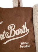 Mc2 Saint Barth Small Soft Faux Sheepskin Bag With Saint Barth Logo And Shoulder Strap