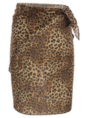Mc2 Saint Barth Cotton And Silk Animal Print Pareo