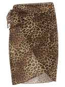 Mc2 Saint Barth Cotton And Silk Animal Print Pareo