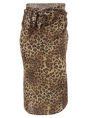 Mc2 Saint Barth Cotton And Silk Animal Print Pareo