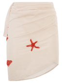 Mc2 Saint Barth Wrap Skirt In Fluid Fabric With Contrasting Embroidery