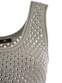 Elisabetta Franchi Cotton Mesh Top With Rhinestones