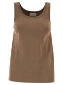 Elisabetta Franchi Knitted Top With Shiny Viscose Stripes